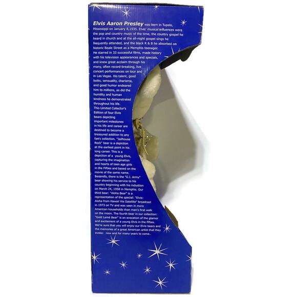 Elvis Presley Artist of the Century Collection Gold Lame Bear 16" Tall NIB - Picture 7 of 8